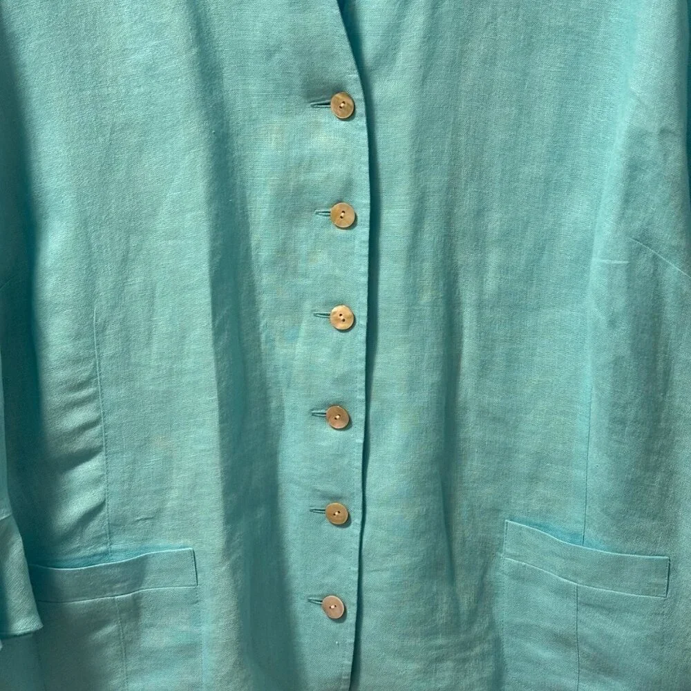 Talbots Teal Button-Up Top - Picture 8 of 12